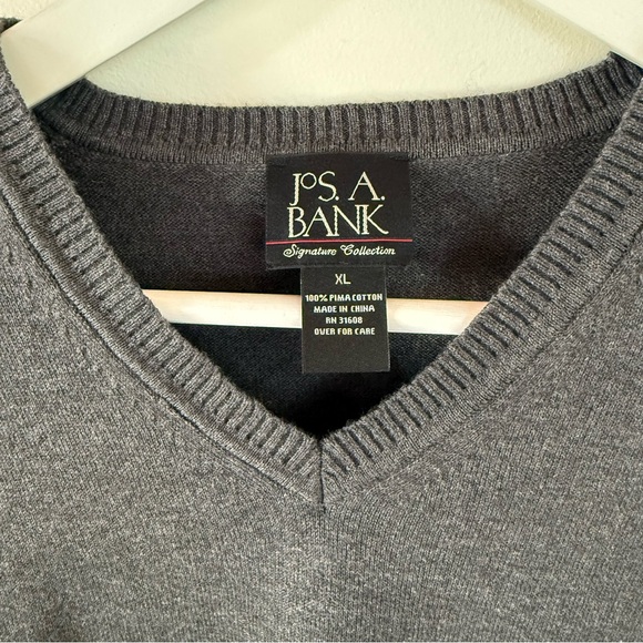 Jos. A. Bank Charcoal V-Neck Sweater Vest - Picture 2 of 5